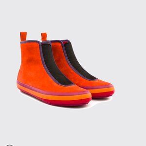 Camper Portol Orange Slip-On Ankle Booties Size 38